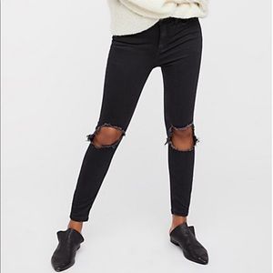 FreePeople High-Rise Busted Skinny Jeans